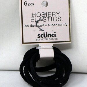 Scunci No Damage Super Comfy Hosiery Ponytailer Hair Tie Elastics Black, 6-Pack
